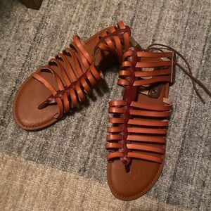 American Eagle Outfitters Tan Strappy Sandals